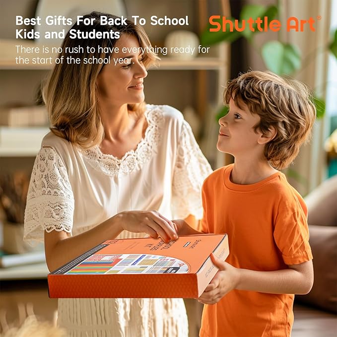 Shuttle Art 102 PCS Back to School Supplies Kit, School Supply Box for Grades K-5, School Supplies for Kids and Students, Including Pencils, Pens, Markers, Erasers, Notebooks, Folders and More