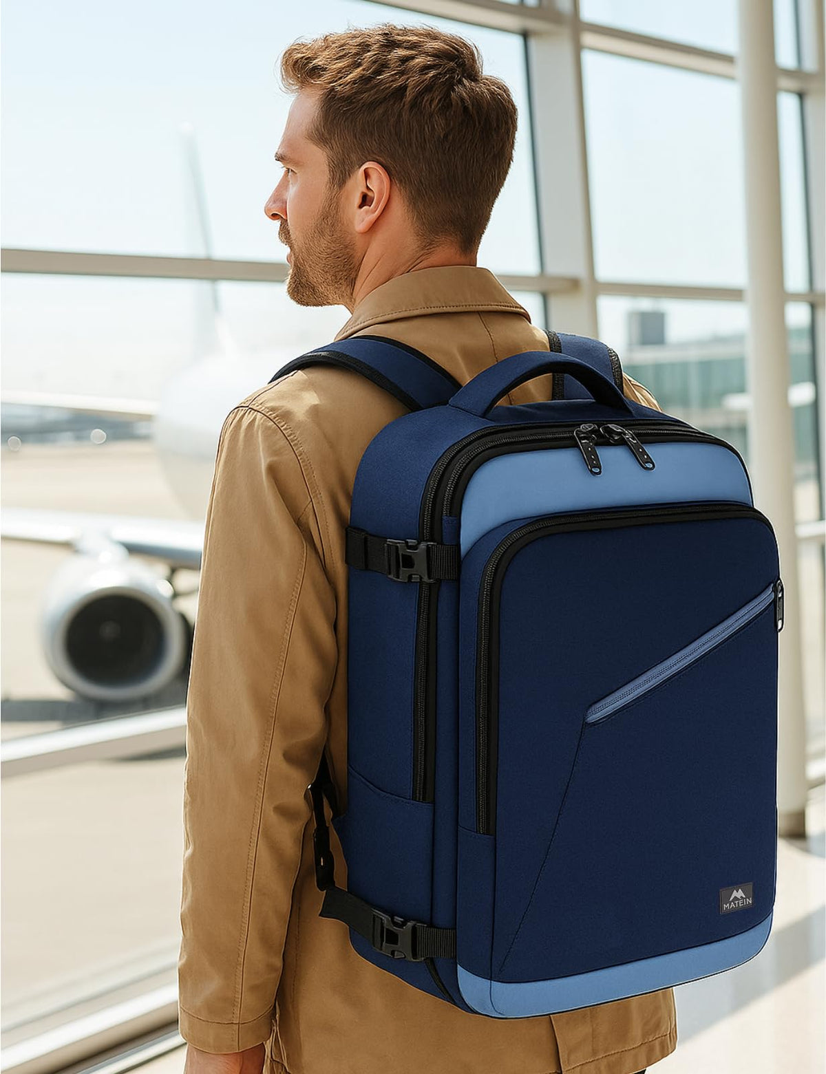 MATEIN Expandable Travel Backpack, Large Capacity Carry on Backpack for Men