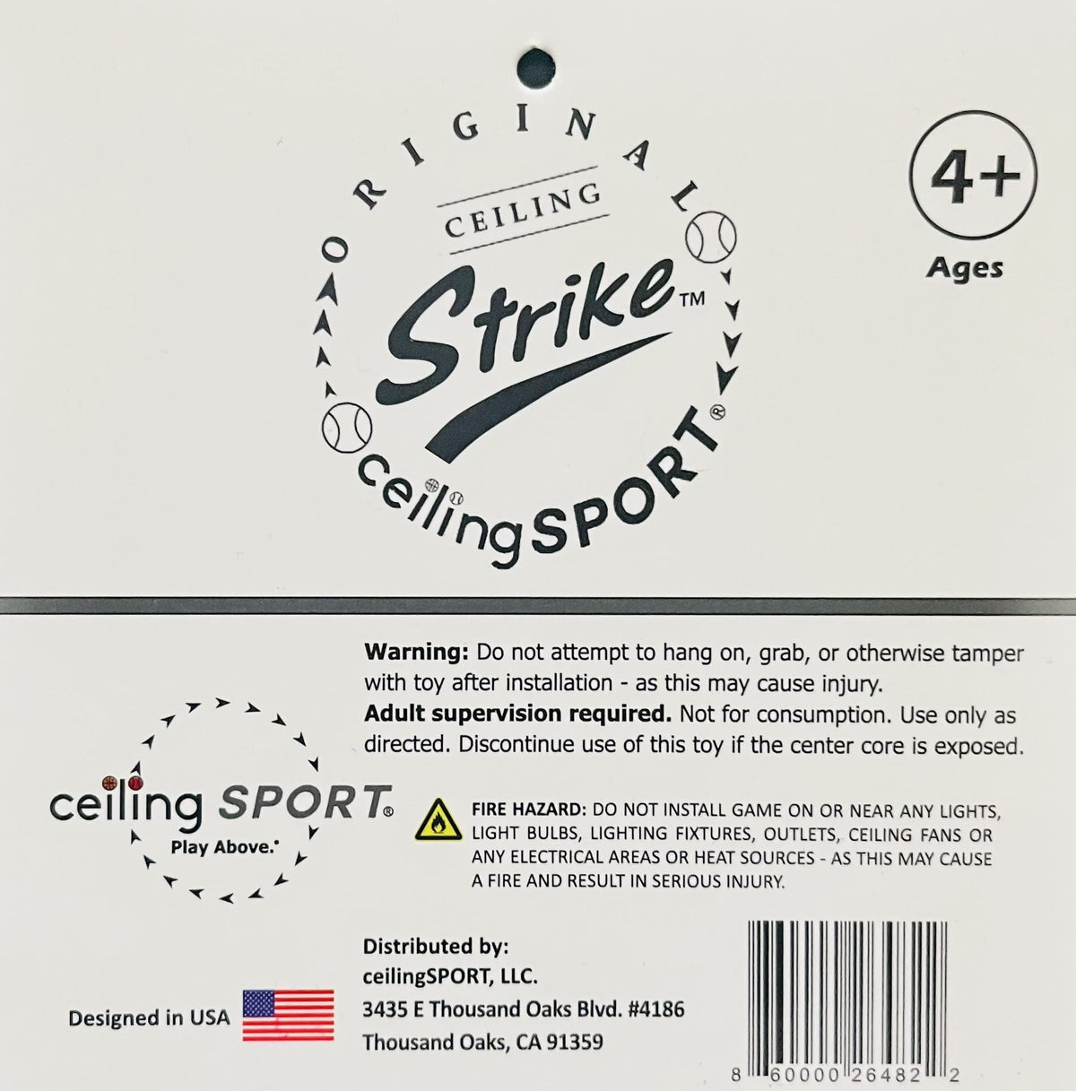 Ceiling Strike: Indoor Easy Catch Ceiling Baseball Kids Toy Game Training Equipment - Includes Soft Backboard/Net/Mitt and Two Mini Plush Baseballs (Gift Set)