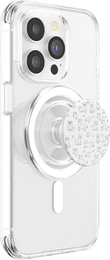 Cute Girly Dog Doodles Pattern PopSockets Adhesive PopGrip
