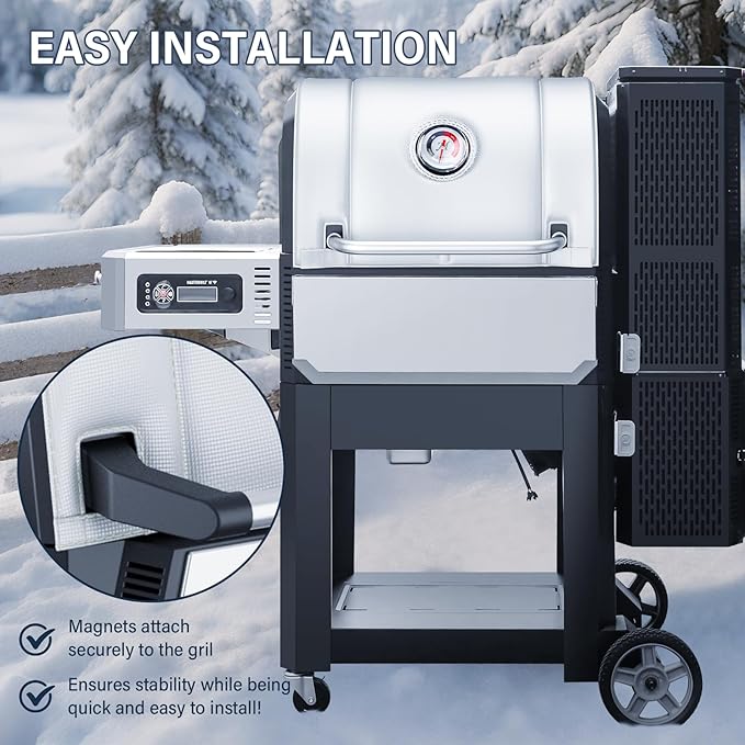 Grill Thermal Insulated Blanket for Masterbuilt Gravity Series 800 Charcoal Grill, fits MB20040221 Gravity Series Grill Smoker Insulation Blanket for Winter Cooking