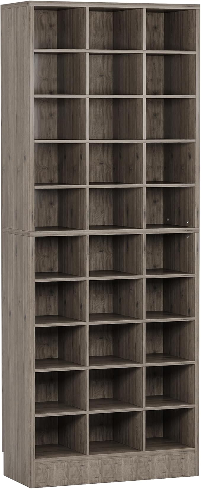 Tribesigns 10-Tier Shoe Storage Cabinet, Gray Wooden Shoe Rack with 30 Cubbies, Freestanding Tall Entryway Shoe Organizer for Closet, Entryway, Living Room