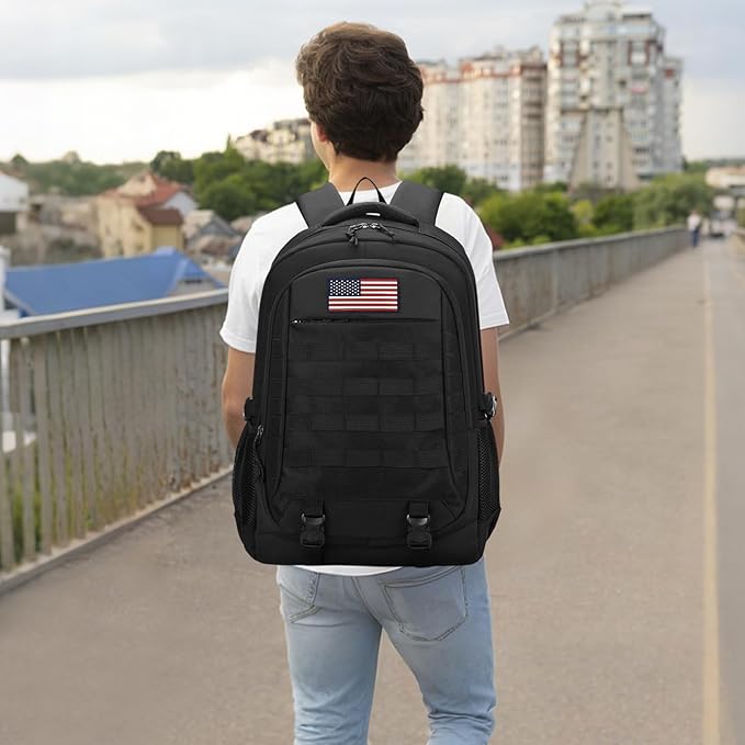Backpack for Boys 3 in 1 Set, 19 Inch 55L Bookbag with Insulated Lunch Box Pencil Case, Molle School Backpack for Kids Teens, Outdoor Hiking Trekking Camping Travel for Elementary Middle High School