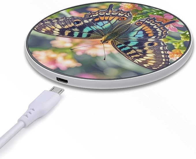 Butterfly Wireless Charger Fast Charging Pad | Anti-Slip Qi Certified Wireless Charging Pad for All Phones with Wireless Charging Function for Home Office Travel