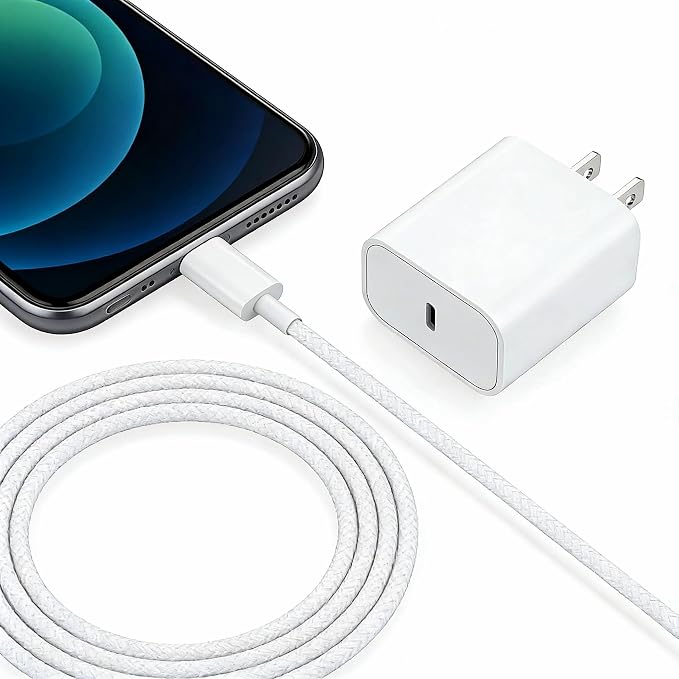 20W Mobile Fast Charging Phone Charger Fast Charging Cable 6FT Compatible with Apple iPhone 17 air/ 16/15 pro max/Plus Long USB C to USB-C Charger 6 feet for iPhone air/17/16/15.