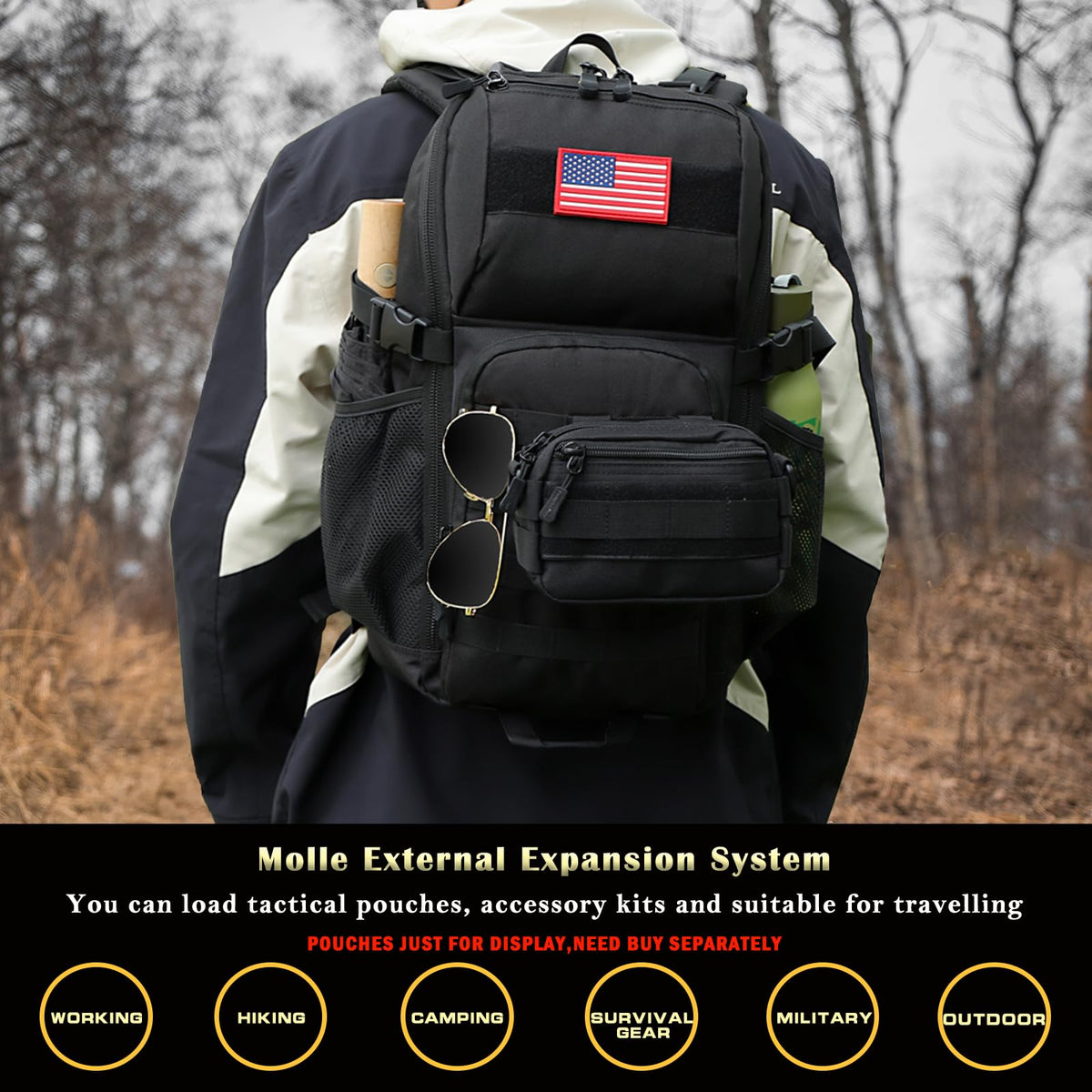 outdoor plus Camo Backpack, Military Boys, 30L
