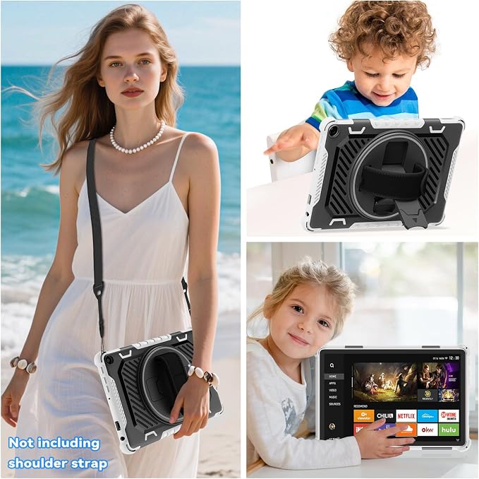 for Fire HD 10 & HD 10 Plus Tablet Case 13th Generation | with 360 Rotating Kickstand Hand Strap(No Screen Protector)
