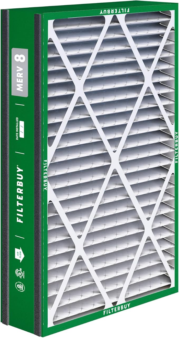 Filterbuy 16x25x5 Air Filter MERV 8 Essential Dust & Allergy Defense,