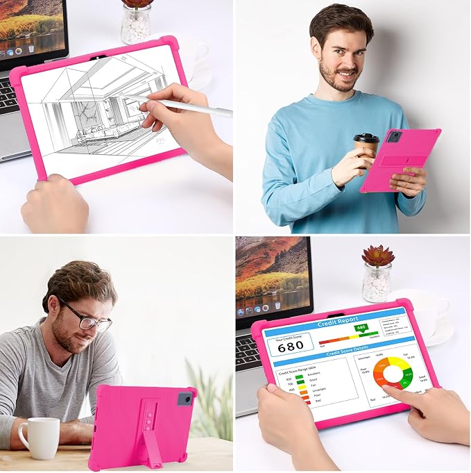 ATOOZ for Lenovo Idea Tab Plus Case 12.1 Inch 2025Black | Soft Silicone Shockproof Case for Lenovo Idea Tab Plus Tablet (TB361FU) with PC Bracket