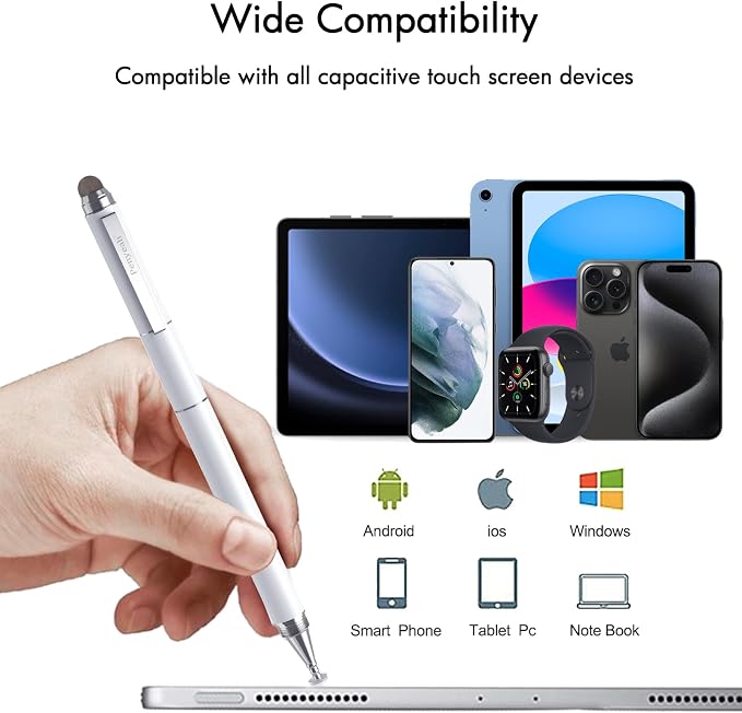 Penyeah Stylus 4-in-1 Stylus Pen for Touch Screen High Precision and Sensitivity DiscMesh2 Sized Rubber Tips Universal for iPhone/iPad/Android/Samsung/HP Tablets All Capacitive Touch Screens-Blue