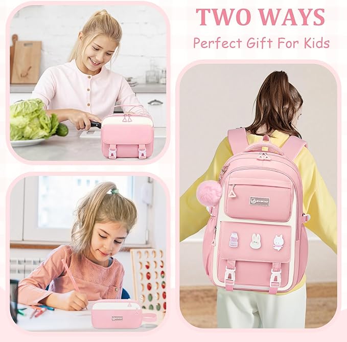 Kids Backpacks for Girls - Cute Girls Backpack for Elementary, Middle and High School Students - 18" School Bookbag