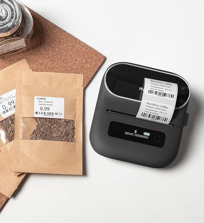 Phomemo Labels Set, M220 M110 M108 M250 M260 M150 M221 M120 M200 Label Maker Tape,Black on White Thermal Paper Self-Adhesive Stickers, Include 1.57'' x 1.18'',1.96'' x 1.18'',1" x 2-5/8"