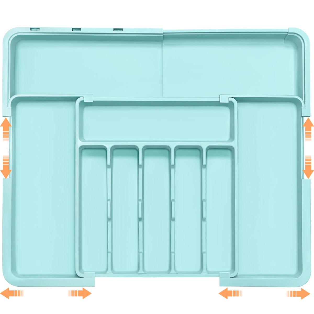 Spaclear Large Silverware Drawer Organizer Expandable Kitchen Utensil Organizer BPA Free Flatware Cutlery Holder Tray Adjustable Plastic Drawer Divider Storage for Forks Knives 6-9 Slots White