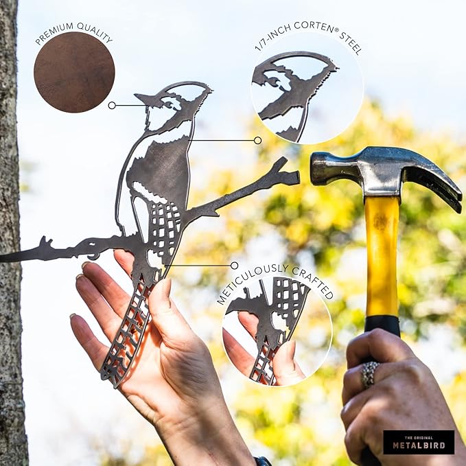 METALBIRD - Road Runner - Outdoor Tree Ornaments in Corten Steel - Metal Art Proudly Made in The USA