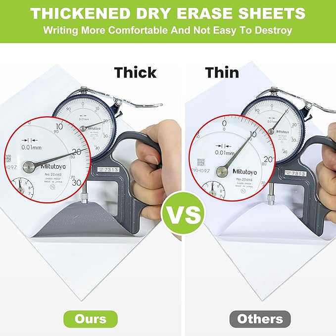 Dry Erase Board Sticker- Whiteboard Stickers-8.3''x11.7'' Removable Dry Erase Sheets- Fridge Dry Erase Paper for Wall/Desk/Refrigerator/Door/Locker/Home/Office/Classroom (Green-2Pcs)