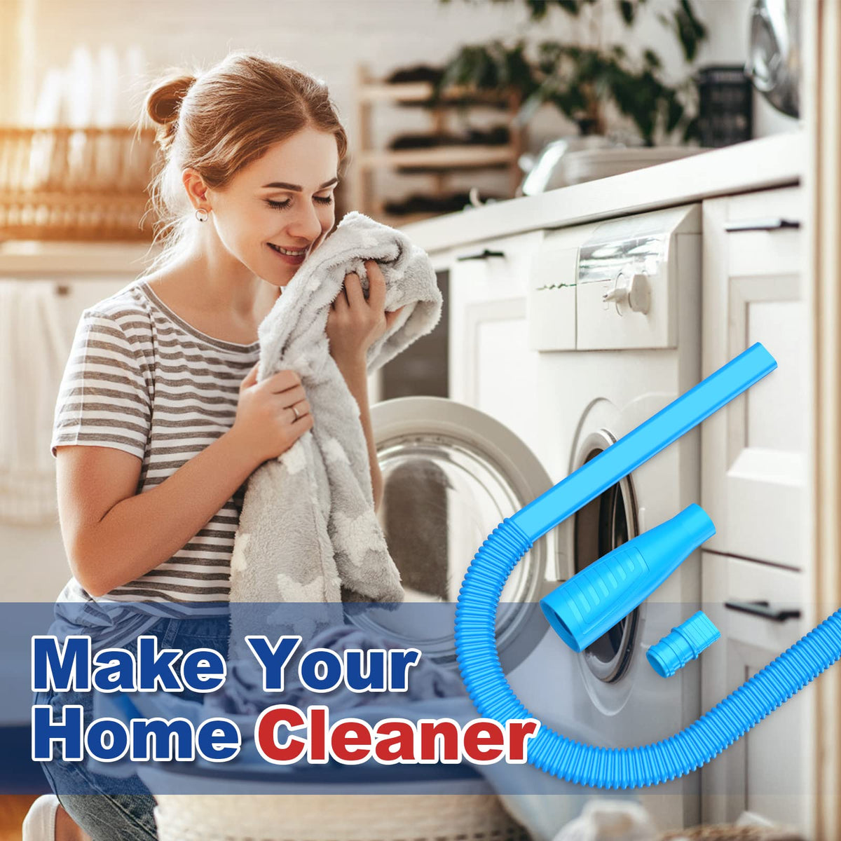 Sealegend 2 Pieces Dryer Vent Cleaner Kit and Flexible Dryer Lint Brush Vacuum Hose Attachment Power Lint Remover Refrigerator Coil Brush