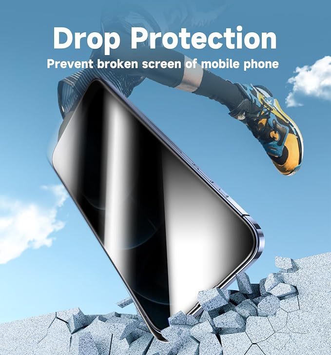 MAGIC JOHN 2 Pack for iPhone 12/12 Pro Privacy Glass Screen Protector | 6.1 inch Auto Dust-Elimination Easy Installation Bubble Free Anti-Spy,9H tempered glass Case Friendly