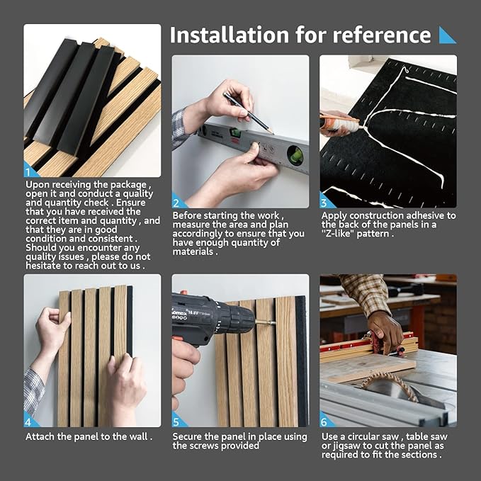 Art3d 4-Piece Wood Slat Acoustic Panels for Stylish Decor and Noise Reduction, 3D Textured Panel for Ceiling and Wall, Oak