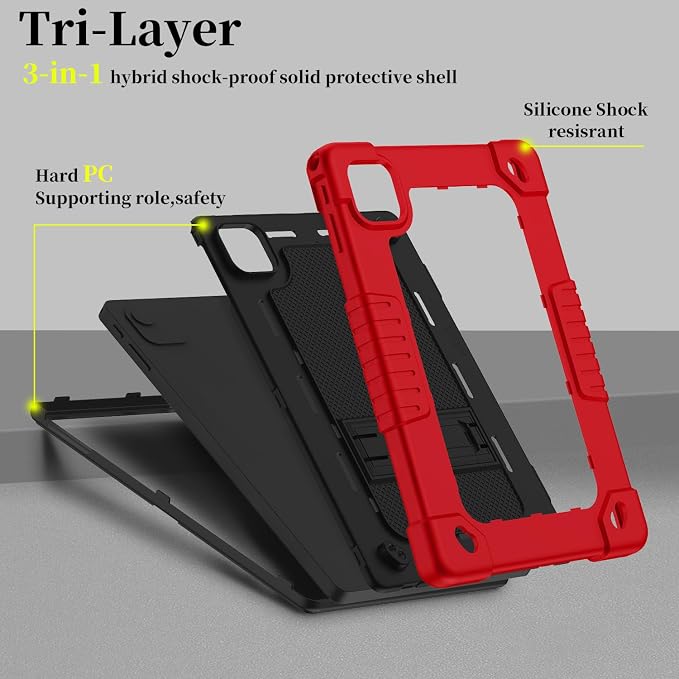 for Callsky-Tab Cpad 10 Tablet 10.1 inch Case with 2 Pcs Screen ProtectorHeavy Duty Shockproof Stand Shoulder Strap Case for Callsky-Tab Ctab 10/Callsky-Tab Cpad 10 Tablet (Black)