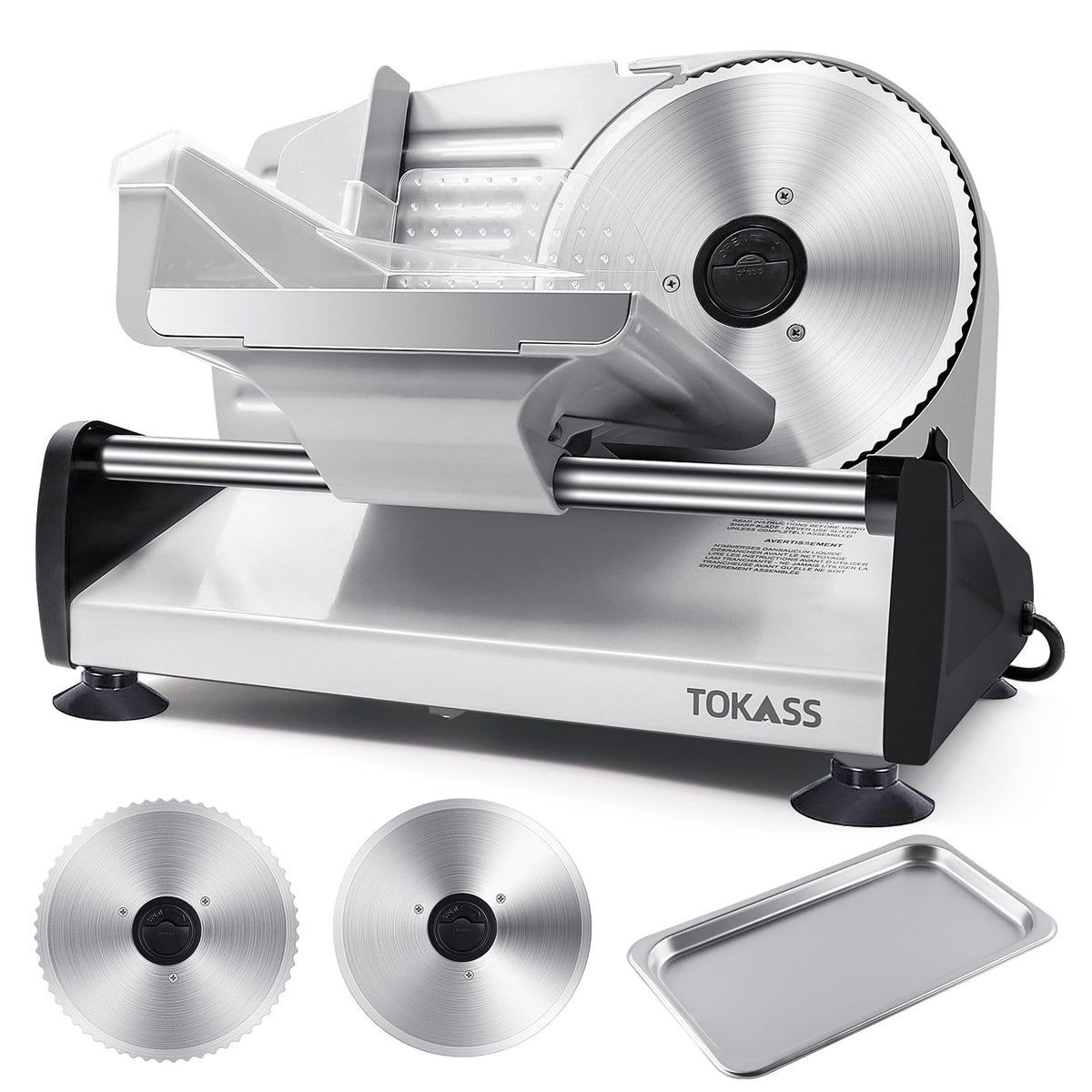 Meat Slicer Blade TOKASS 7.5'' Stainless Steel,Food Slicer Round Blade only for TOKASS Meat Slicer(Non-serrated blade)
