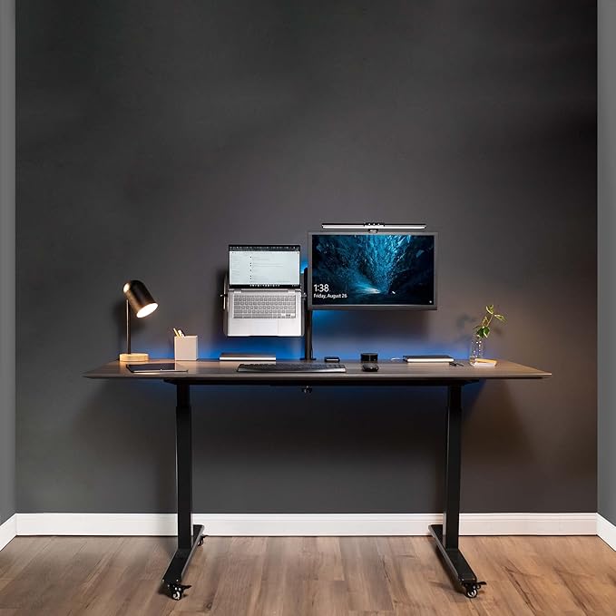 VIVO Black Fully Adjustable 13 to 32 inch Single Computer Monitor and Laptop Desk Mount Combo, Stand with Grommet Option, Fits up to 17 inch Laptops (STAND-V002C)