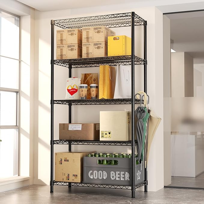 SINGAYE Shelf Closet Wire Shelving:Adjustable Metal Unit for Laundry Room Organization Bathroom Kitchen Home Garage Storage Pantry Rack Shelves