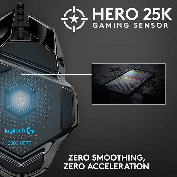 Logitech G PRO Mechanical Gaming Keyboard + G502 Hero Wired Gaming Mouse Bundle - Black