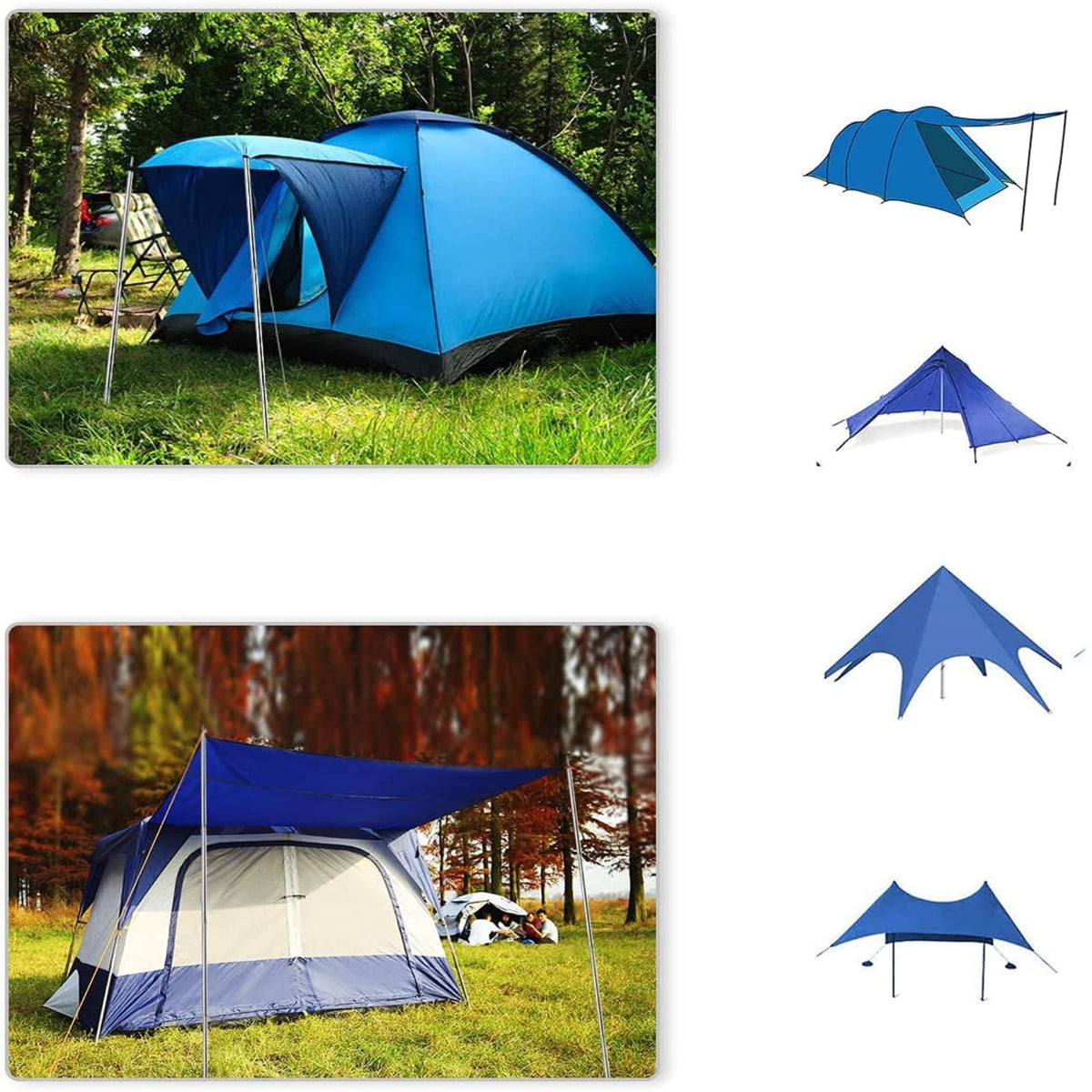 SANLIKE Telescopic Tarp Poles, Adjustable Tent Poles for Camping Hiking
