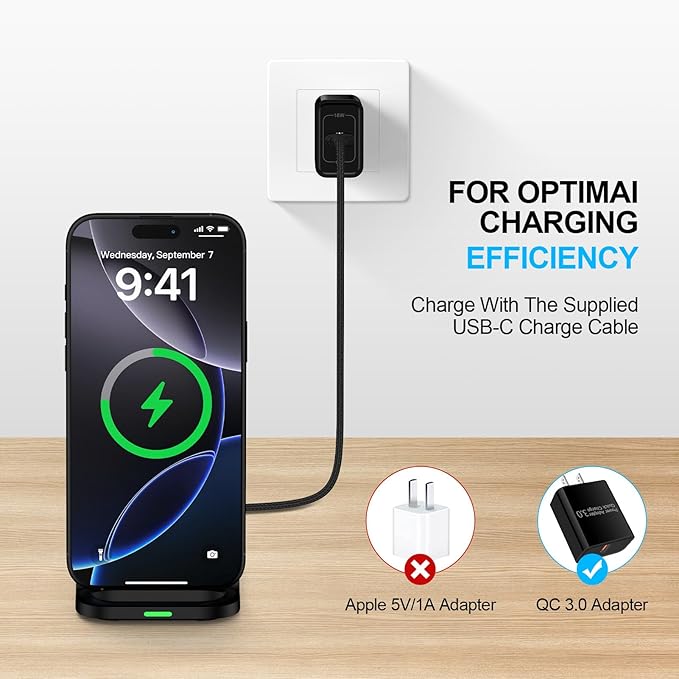 Wireless Charger Stand Samsung Wireless Charger Fast Charging Foldable Phone Android Charging Station for Samsung Galaxy S25 Ultra S24 S23 S22 S21 S20,iPhone 16e 16 Pro Max 15 14 with Adapter