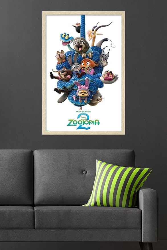 Disney Zootopia 2 (2025) - Group One Sheet Wall Poster, 34L" x 22.4W", Blonde Framed Version