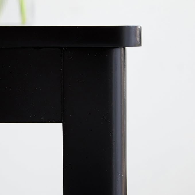 Livinia Cabin 45.3" Wooden Dining Table/Small Rectangular Modern Farmhouse Solid Wood Kitchen Table Desk (Black)