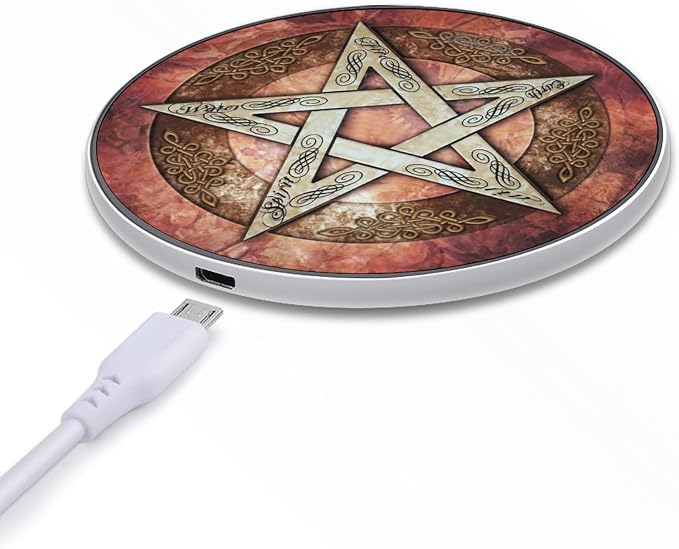 Magic Witch Pentagram Baphomet Wireless Charger Pad Portable Wireless Charging Station Compatible with All Smartphone