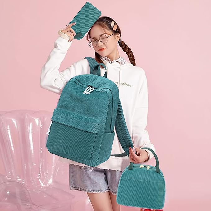 Bluboon School Backpack Set Girls Womens Laptop Bookbag Casual Daypack Fits 15 inch Laptop with Lunch Tote Bag and Pencil Bag