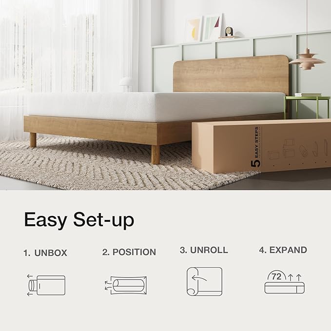 Novilla Twin XL Mattress, 8 Inch Twin XL Mattress in a Box, Gel Memory Foam Mattresses with Comfort Foam for Cooling Night Sleep, Pressure Relief, CertiPUR-US Certified