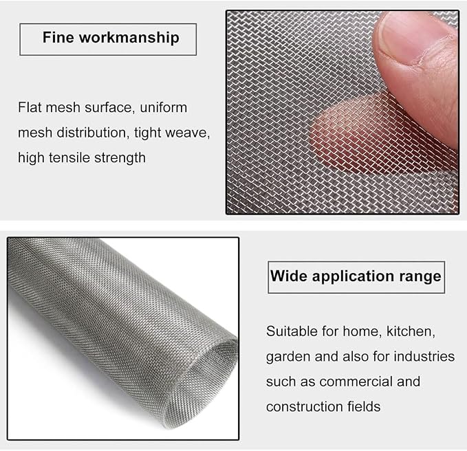 MRYBD 304 Stainless Steel Woven Wire Mesh Small 1mm Hole Fine Wire Mesh