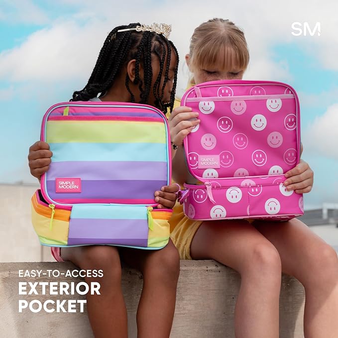 Simple Modern Disney Kids Lunch Box for School | Reusable Insulated Lunch Bag for Toddler, Girl, and Boy | Meal Containers with Exterior & Interior Pockets | Hadley Collection | Moana Oceana