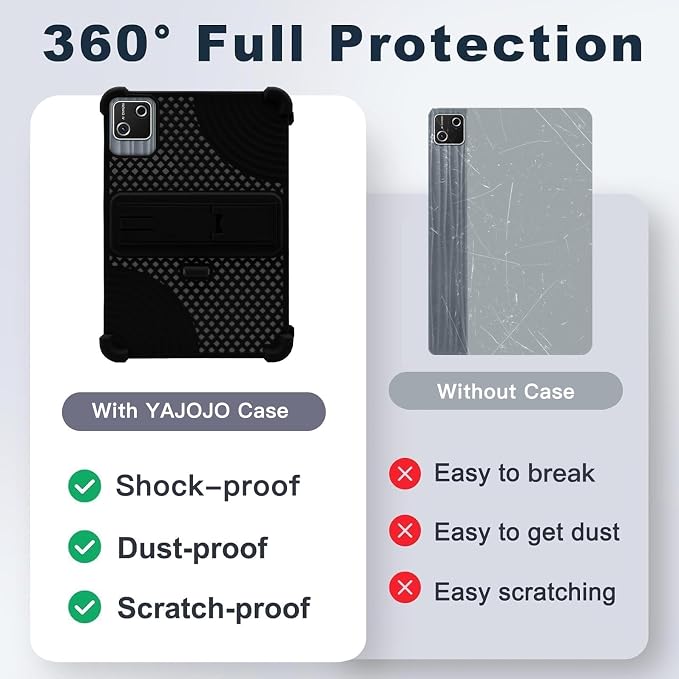 Case for HiGrace G13 10.1 inchHeat Dissipation Tablet CaseSoft Silicone Protector CoverKids FriendlyAdjustable Stand Cover4 Corners Thicken Shockproof Black