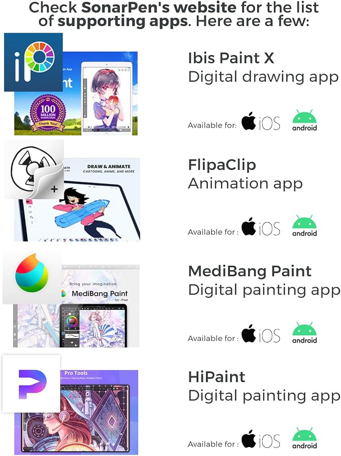SonarPen - Pressure Sensitive Stylus for iPhone Android & Switch Blue