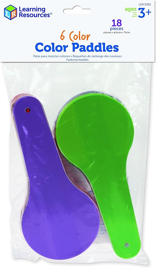 Learning Resources Color Paddles - Set of 18 Paddles, Grades PreK/Ages 3+ Preschool Science for Kids, Classroom Supplies