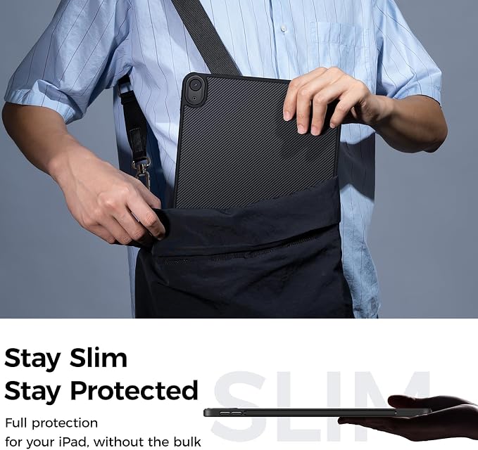 BENKS ArmorPro Case for iPad Air 13 Inch (M3/M2) 2025/2024 Slim Shockproof Cover with Pencil Holder Supports Apple Pencil Charging Built with Dupont Kevlar and TPU