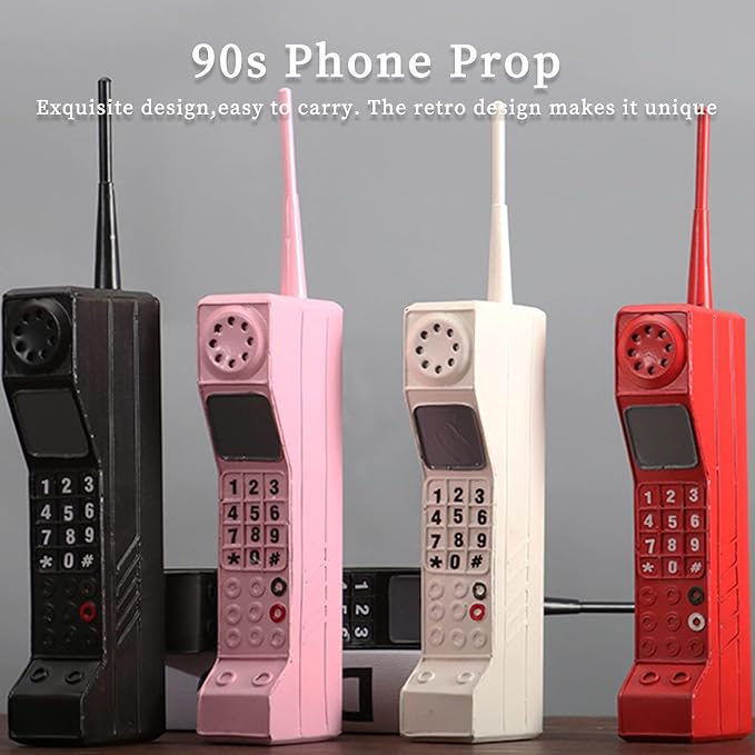 Retro 90s Mobile Phone Prop - Black for 80s 90s Party Decor & Home Living Room Decor