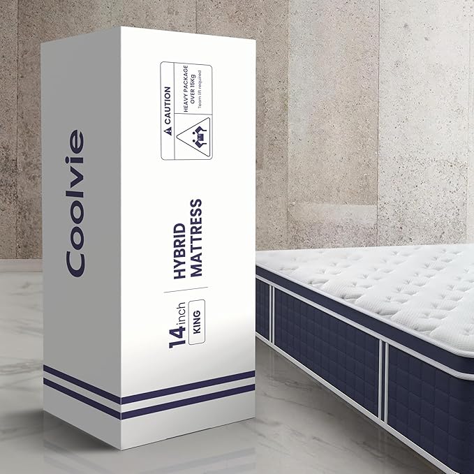 Coolvie Queen Mattresses 14 Inch, Soft Gel Memory Foam Mattress in a Box with Euro Top Medium Plush Feel, Supportive Independent Pocket Springs for Pressure Relief & Motion Isolation- 100 Night Trial