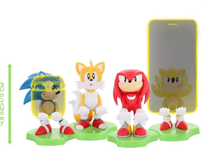 Exquisite Gaming: Holdems: SEGA - Knuckles - Earbud & Phone Holder Cable Guys Stand Mini Collectibles with a Twist Classic Sonic Licensed Figure