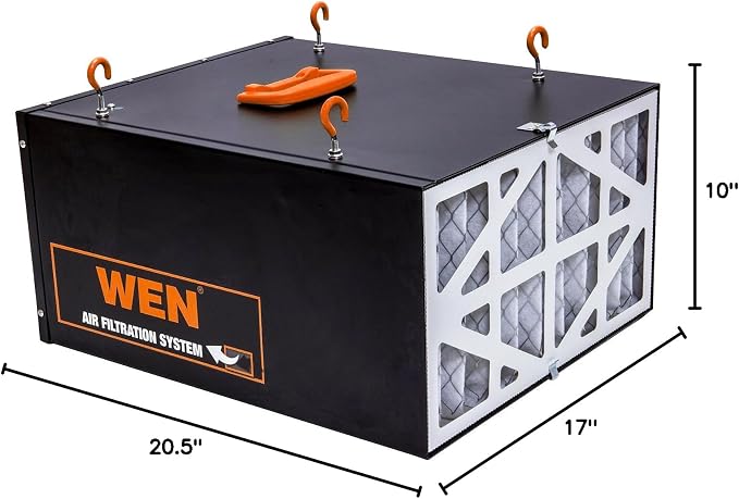 WEN 3410 3-Speed Remote-Controlled Air Filtration System, Basic w/ RF Remote