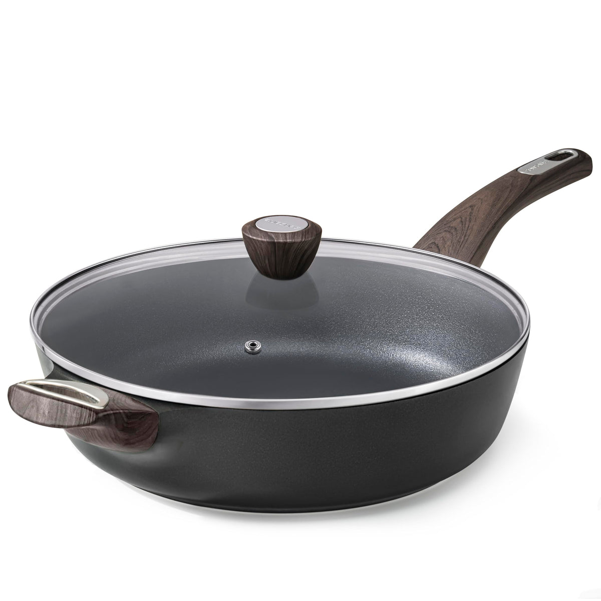 SENSARTE Ceramic Nonstick Frying Pan Skillet with Lid, 10.5 Inch Deep Frying Pan, 3.8 Qt Saute Pan, Induction Pan, Healthy Non Toxic Cooking Pan with Helper Handle, PFOA PFAS PTFE Free