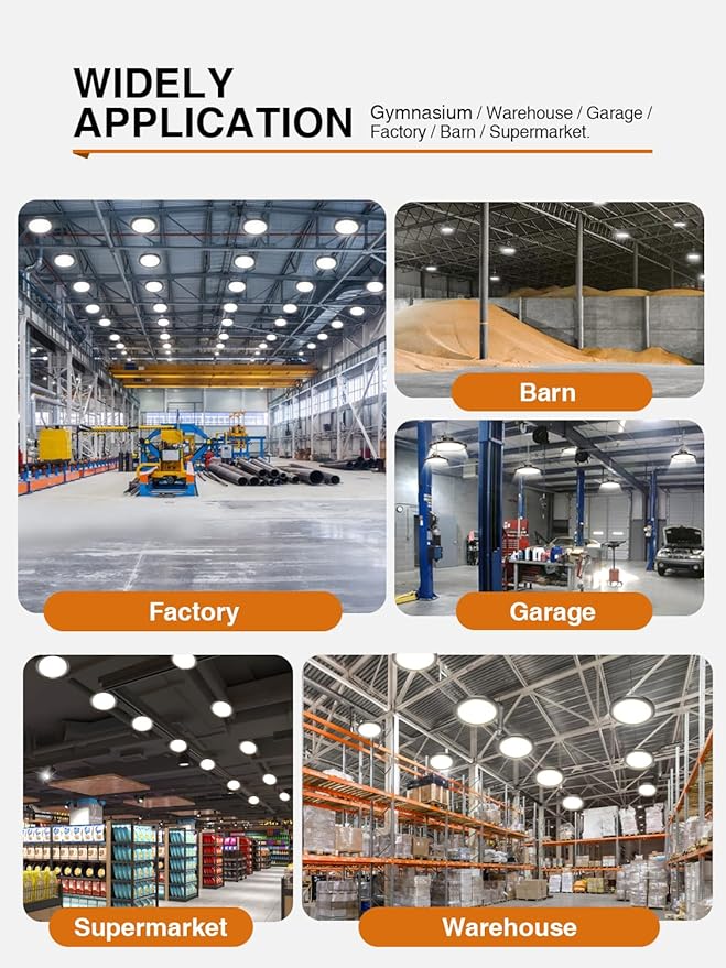 High Bay LED Shop Lights, 1 Pack, 150W, 5000K, 22500LM, UFO LED High Bay Light with 5' Cable(Eqv.600w Mh/Hps/Hid) Shop Lights for Garage Factory Workshop Warehouse Barn