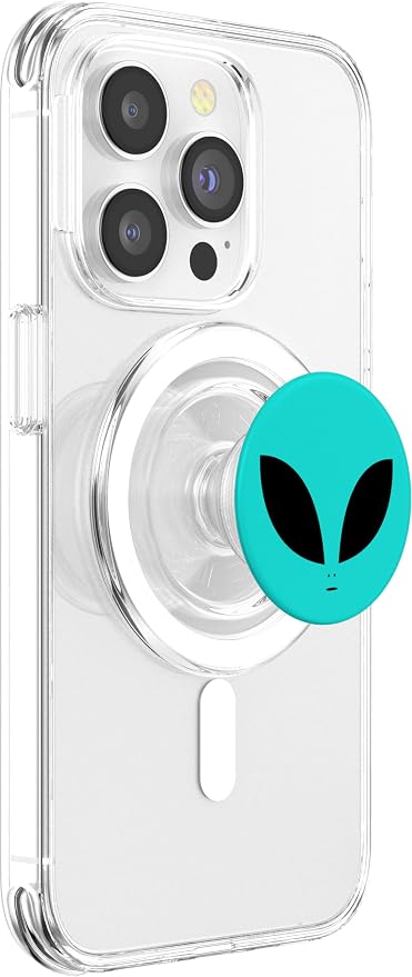 Black Light Teal Alien PopSockets Adhesive PopGrip
