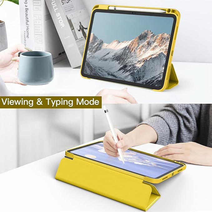 JETech Case Cover for iPad (A16) 11th/10th Gen Black | For 2025/2022 Model Clear Transparent Back Pencil Holder Slim Shockproof Tri-Fold Stand Auto Wake/Sleep