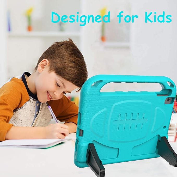 BMOUO Kids Case for iPad 9th/8th/7th Generation (iPad 10.2 Inch 2021/2020/2019) with Built-in Screen Protector Durable Shockproof Handle Stand iPad 9th 8th 7th Generation Case for Kids Black