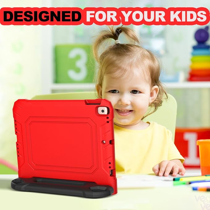 YIHE Kids Case for iPad 10.2 9th/8th/7th Gen Pro 10.5 & Air 3 BlackBlue | Full Body Shockproof Protective Cover Handle Stand Built-in Screen Protector Fun Colors